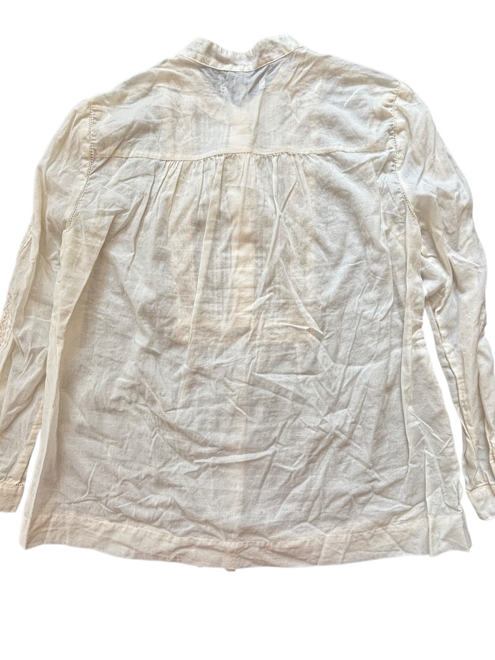Madewell Cream Pintuck & Lace Bib Blouse - Picture 4 of 4